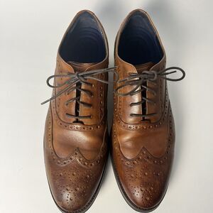 Cole Haan Brown Tan Men's Shoes Size 10M Oxford Wayne Wingtip Leather Lace Up